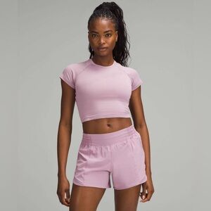 Lululemon Swiftly Tech Cropped Short Sleeve 2.0 size 6 Rose Blush RSBL